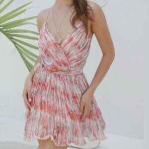 Miss Avenue Women's Pleated Backless Mini Dress - L